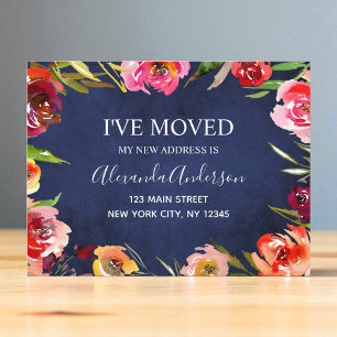 Invitación de movimiento floral acuática azul de l