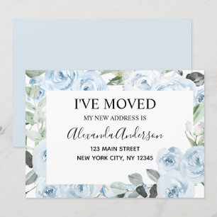 Invitación de movimiento floral azul turbulenta y