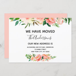 Invitación de movimiento floral de coral de Peach
