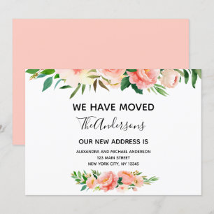 Invitación de movimiento floral de coral de Peach