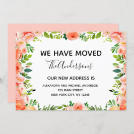 Invitación de movimiento floral de coral de Peach