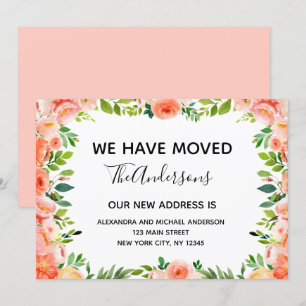 Invitación de movimiento floral de coral de Peach