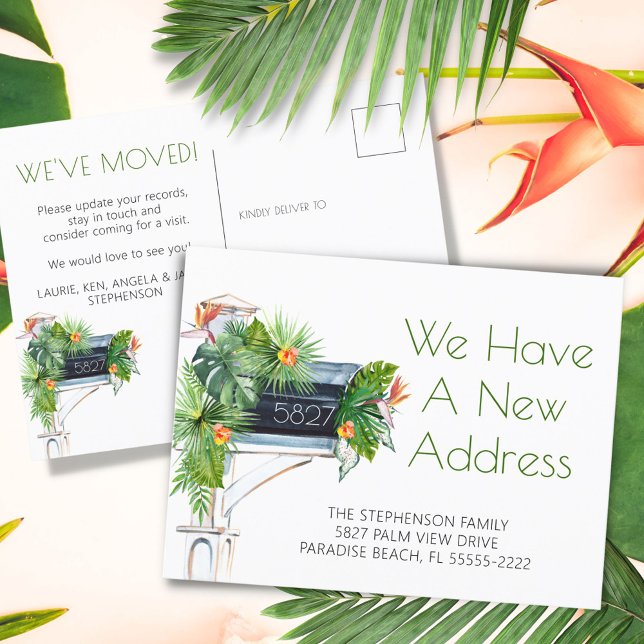Invitación de movimiento floral de follaje tropica (Subido por el creador)