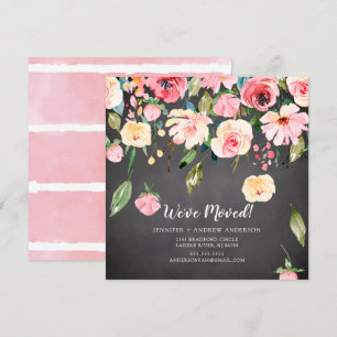 Invitación de movimiento floral de peonies rosados