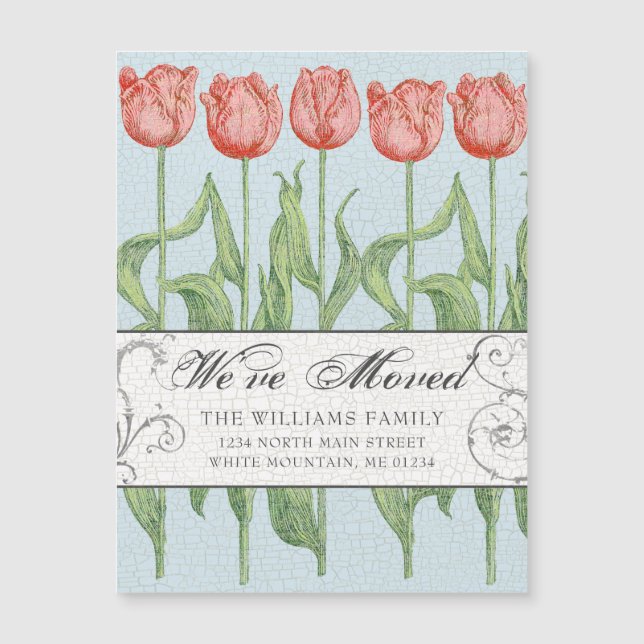Invitación de movimiento floral de primavera tulip (Anverso)