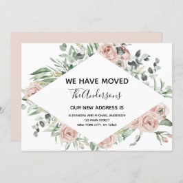 Invitación de movimiento floral rosada y turbia de