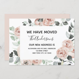 Invitación de movimiento floral rosada y turbia de