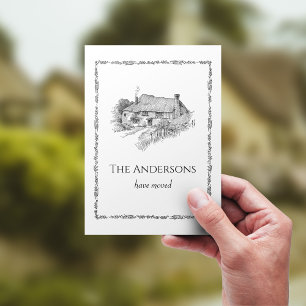 Invitación de movimiento minimalista en cabaña de 