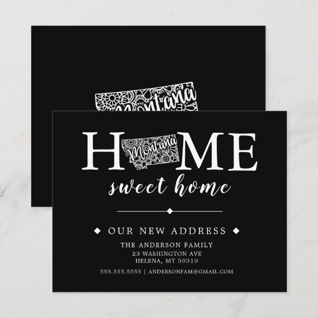 Invitación de movimiento MONTANA de color editable (Anverso / Reverso)