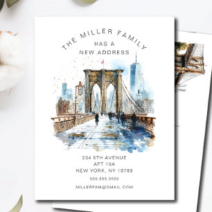 Invitación de movimiento Watercolor Brooklyn Bridg