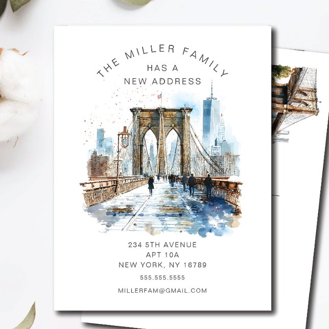 Invitación de movimiento Watercolor Brooklyn Bridg (Subido por el creador)