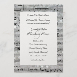Invitación de Mozart y de la boda de la música de