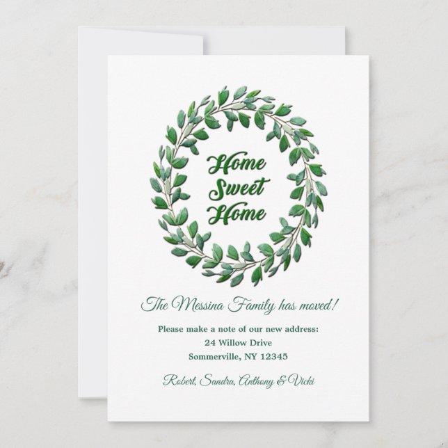 Invitación de mudanza a casa dulce (Anverso)