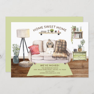 Invitación de mudanza de perro shih tzu