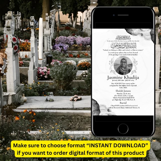 Invitación de muerte musulmana Oración Janaza (Subido por el creador)