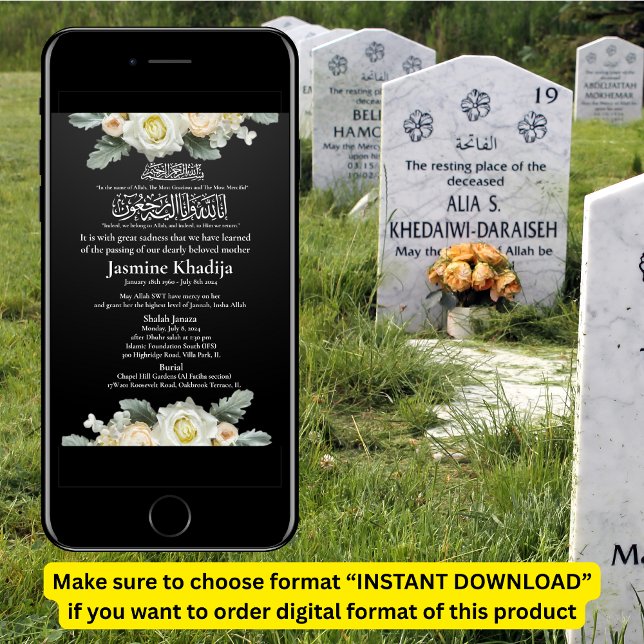 Invitación de muerte musulmana Oración Janaza (Subido por el creador)