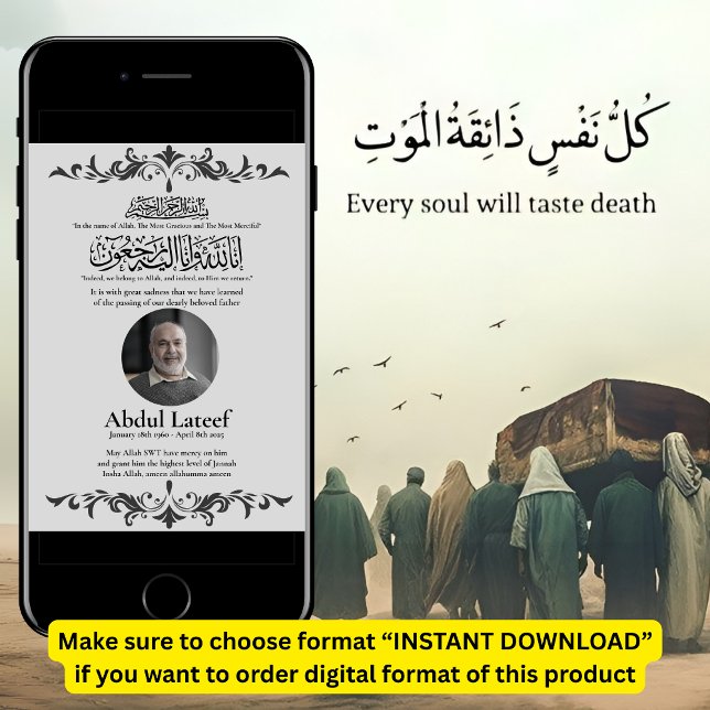 Invitación de Muerte Musulmana Oración Masculino J (Subido por el creador)