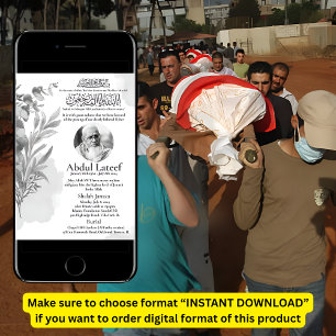 Invitación de Muerte Musulmana Oración Masculino J