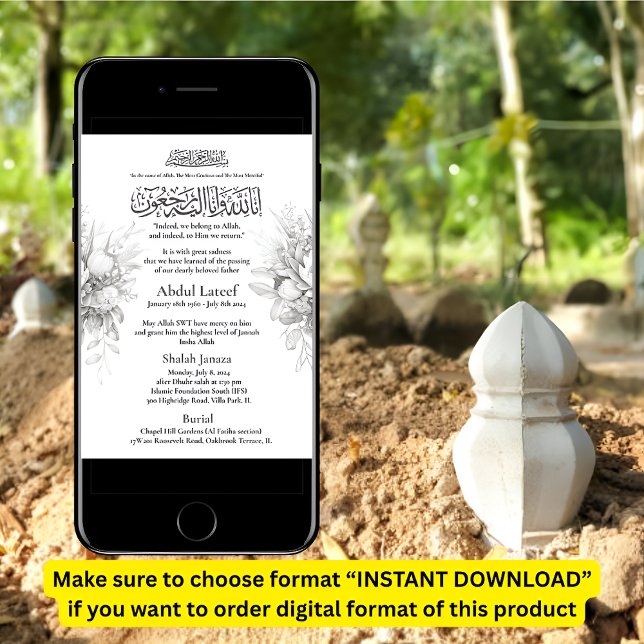 Invitación de Muerte Musulmana Oración Masculino J (Subido por el creador)