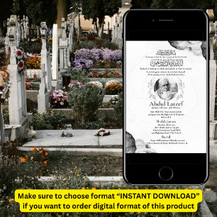 Invitación de Muerte Musulmana Oración Masculino J