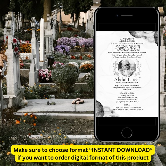 Invitación de Muerte Musulmana Oración Masculino J (Subido por el creador)