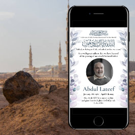 Invitación de Muerte Musulmana Oración Masculino J