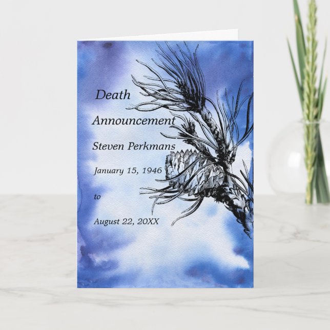Invitación de muerte para hombres en azul (Anverso)