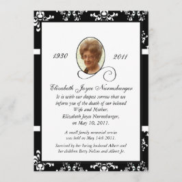 Invitación de muerte por foto de Damasco blanco y 