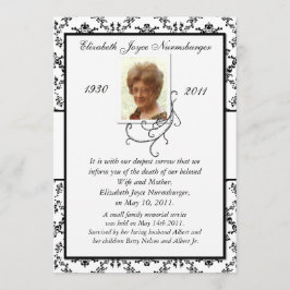 Invitación de muerte tradicional negra y blanca