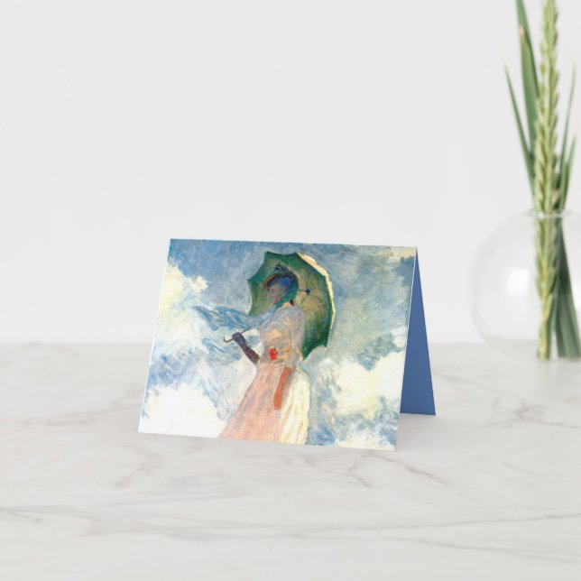 Invitación de Mujer con Parasol de Monet Mirando a (Anverso)