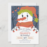 Invitación de Muñeco de Nieve