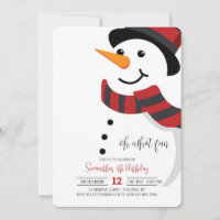 Invitación de Muñeco de Nieve Sonriente