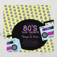 Invitación de música de fiesta de baby shower de H