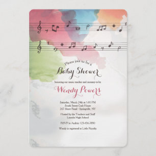 Invitación de Música en Papel de Acuarela