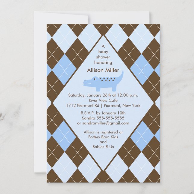 Invitación de muy buen gusto de Baby Shower del (Anverso)
