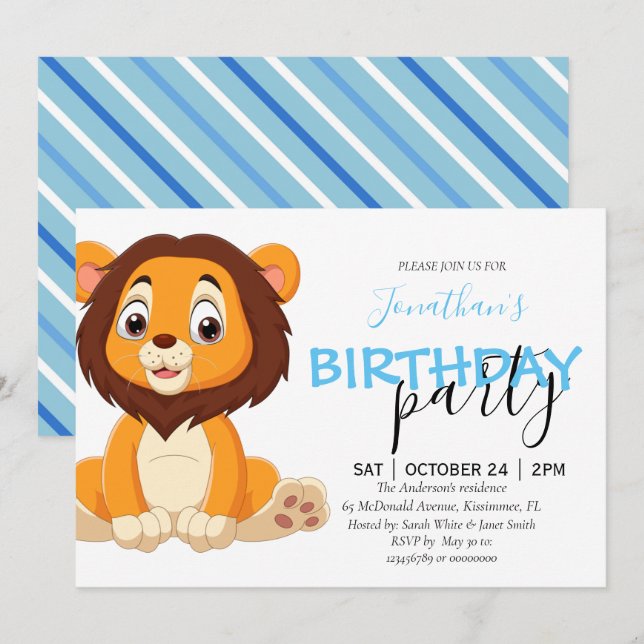 Invitación de Nacimiento de Nacimiento de la Jungl (Anverso / Reverso)