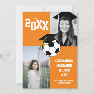 Invitación de Naranja de deportes de graduación de