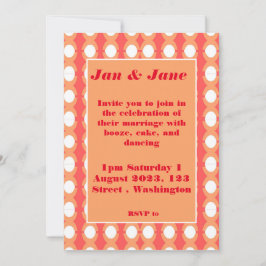 Invitación de Naranja y boda rosada de mediados de