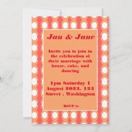 Invitación de Naranja y boda rosada de mediados de