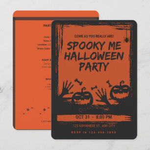 Invitación de Naranja y Negro para Fiesta de Hallo