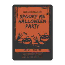 Invitación de Naranja y Negro para Fiesta de Hallo