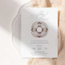 Invitación de Nautical Ahoy Baby Shower Boy
