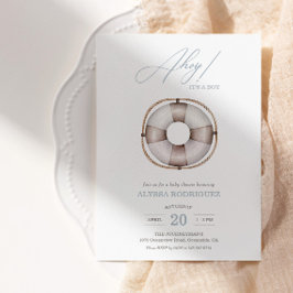 Invitación de Nautical Ahoy Baby Shower Boy