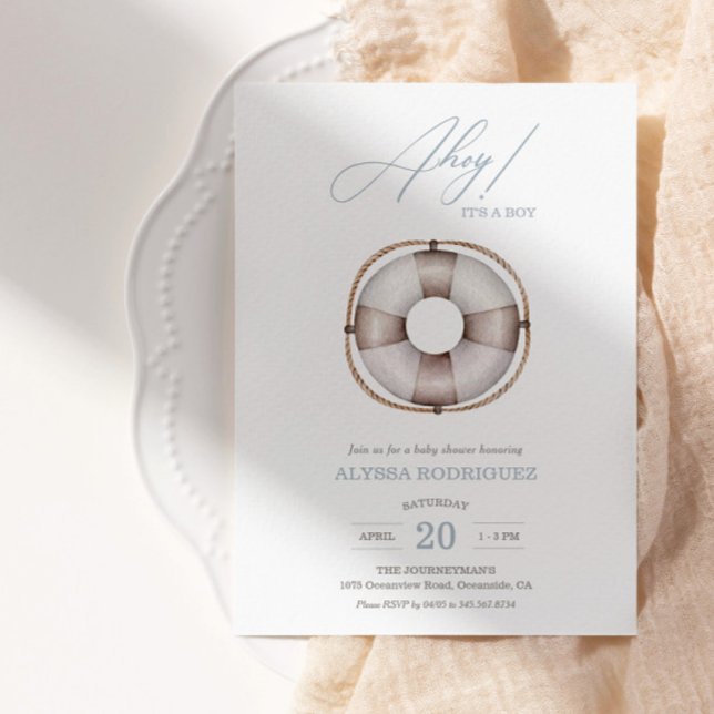 Invitación de Nautical Ahoy Baby Shower Boy (Available for print & instant digital download!)
