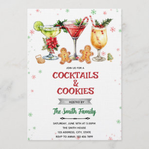 invitación de Navidad a cócteles y galletas