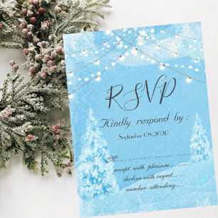 Invitación de Navidad, árbol de pino RSVP 