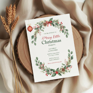 Invitación de Navidad Botánica con Acuarela