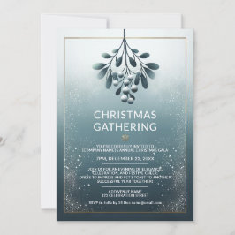 Invitación de Navidad Corporativa Azul con Acentos