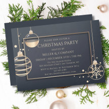 Invitación de Navidad corporativa rosa oro carbón