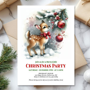Invitación de Navidad de bosque nevado acogedor pa